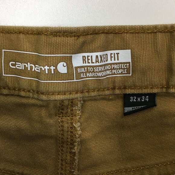 CARHARTT Beige Brown Relaxed Fit Rugged Flex Canvas 5 Pocket Work Pant Jeans - Picture 2 of 15
